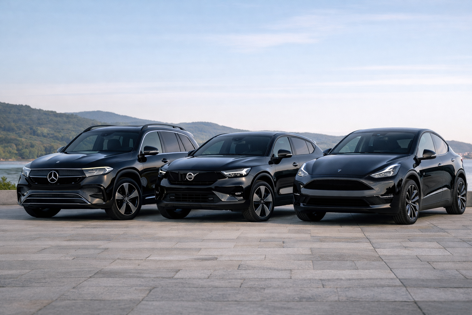 Viaturas 5 Lugares – Mercedes EQB e Tesla Model 3